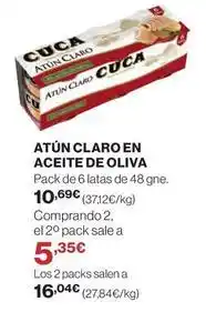 El Corte Inglés Cuca - atún claro en aceite de oliva oferta