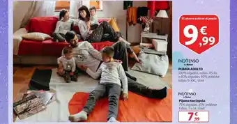 Alcampo Inextenso Pijama Adulto 100% algodón, tallas XS-XL o 60% algodón, 40% poliéester tallas: S-XXL Unid oferta