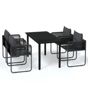 Brico Depôt vidaXL juego de comedor para jardín 5 piezas negro oferta
