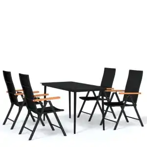 Brico Depôt vidaXL juego de comedor para jardín 5 piezas negro oferta