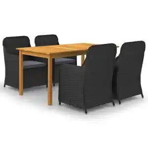 Brico Depôt vidaXL juego de comedor para jardín 5 piezas negro oferta