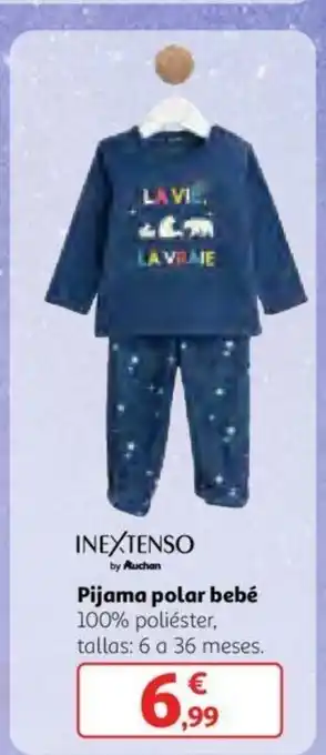 Alcampo Inextenso Pijama polar bebé tallas: 6 a 36 meses oferta