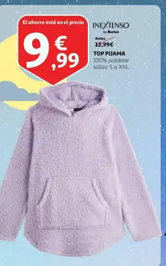 Alcampo Inextenso Top Pijama 100% poliéster tallas: S a XXL oferta