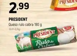 Coviran Président - queso rulo cabra oferta