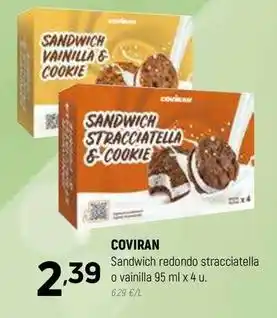 Coviran Coviran - sandwich redondo stracciatella o vainilla oferta