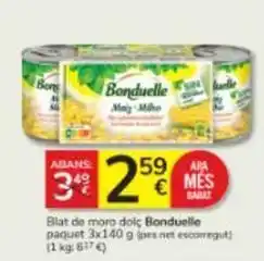 Consum Bonduelle - blat de moro dolç oferta