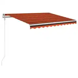 Brico Depôt vidaXL toldo automático LED sensor de viento naranja marrón 300x250 cm oferta
