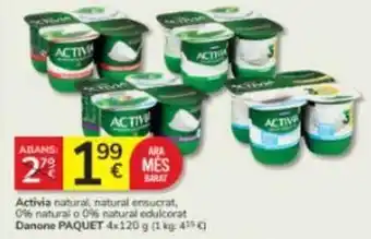 Consum Danone - activia natural oferta