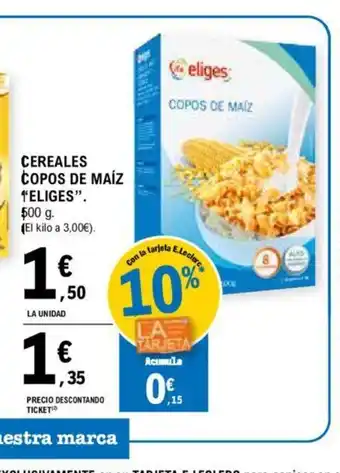 E.Leclerc CEREALES COPOS DE MAÍZ oferta