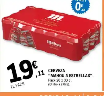 E.Leclerc CERVEZA MAHOU 5 ESTRELLAS oferta