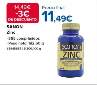 Costco SANON Zinc oferta