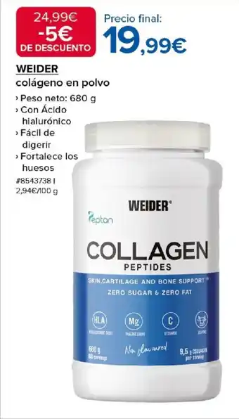 Costco WEIDER colágeno en polvo oferta