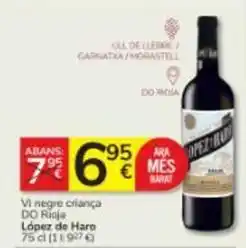 Consum Lopez de haro - vi negre crianca do rioja oferta