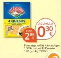 Consum El caserío - formatge ratllat 4 formatges 100% natural oferta