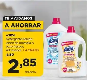 Alimerka Asevi - detergente líquido jabón de marsella o puro frescor, 40 lavados oferta