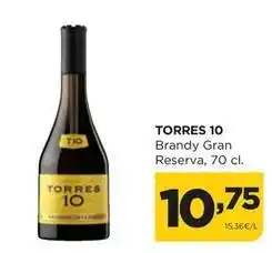 Alimerka Torres - 10 brandy gran reserva oferta