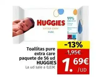 Maskom Supermercados Huggies - toallitas pure extra care paquete oferta