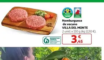 Alcampo Hamburguesa de vacuno VILLA DEL MONTE oferta