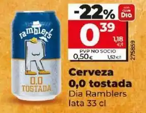 Dia Dia ramblers - cerveza 0,0 tostada oferta