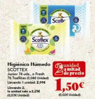 Gadis Scottex - higiénico húmedo oferta