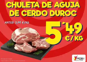 AhorraMas CHULETA DE AGUJA DE CERDO DUROC oferta