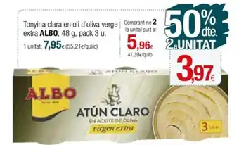 Condis Tonyina clara en oli d'oliva verge extra ALBO, 48 g, pack 3 u oferta