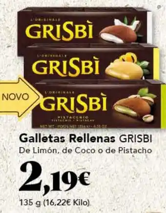 Gadis Galletas Rellenas GRISBI De Limón, de Coco o de Pistacho oferta