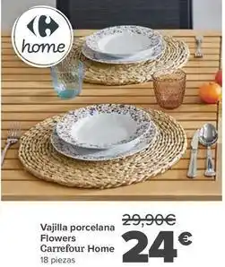 Carrefour Carrefour home - vajilla porcelana flowers oferta