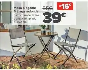 Carrefour Mesa plegable malaga redonda oferta