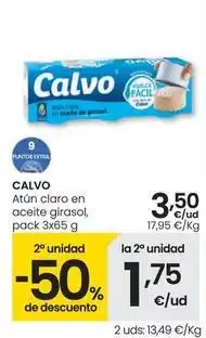 Eroski Calvo - atun claro en aceite girasol oferta