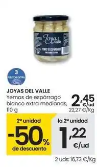 Eroski Joyas del valle - yemas de esparrago blanco extra medianas oferta