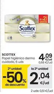 Eroski Scottex - papel higienico dermo cuidado oferta