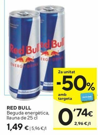 Caprabo Bebida energética red bull oferta