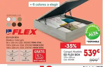 Conforama Canapé abatible ed flex box oferta