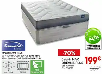 Conforama Colchones max dreams plus oferta