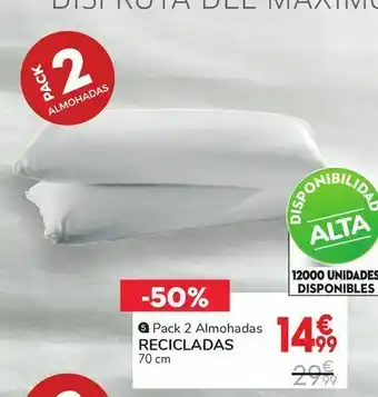 Conforama Pack 2 almohada recicladas oferta
