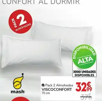Conforama Pack 2 almohadas pikolin viscoelástica oferta