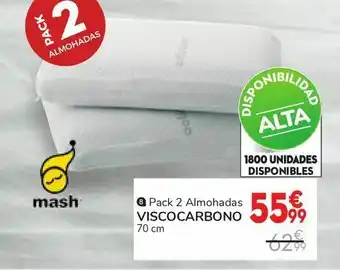 Conforama Pack 2 almohadas visco carbono oferta