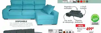 Conforama Chaise longue derecha con 2 puffs lucía dymar oferta