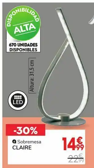 Conforama Lámpara de sobremesa led claire oferta