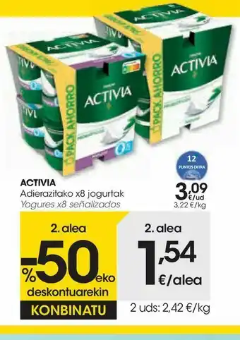 Eroski Yogures x8 señalizados oferta