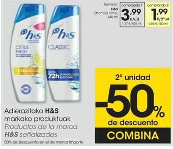 Eroski Champú citrus h&s oferta