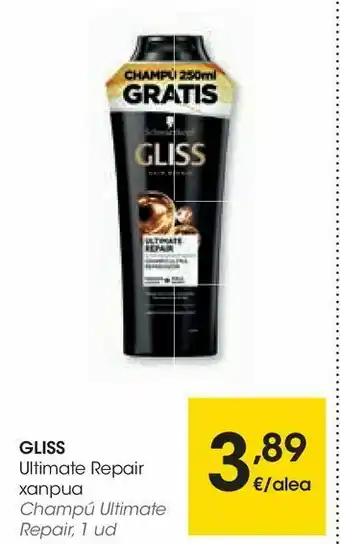 Eroski Champú ultimate repair gliss oferta