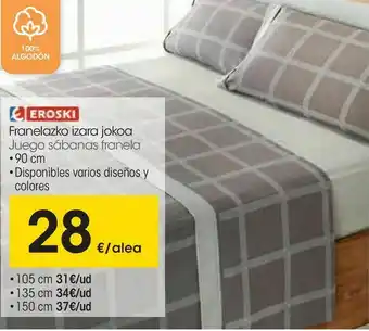 Eroski Juego sábanas franela eroski oferta