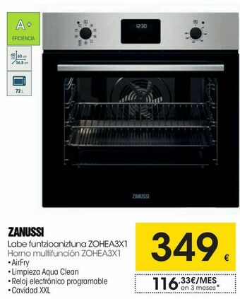 Eroski Horno multifunción zanussi oferta