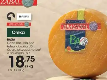 Eroski Baga queso idiazabal natural o ahumado d.o oferta
