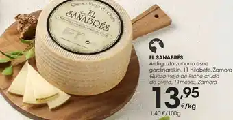 Eroski El sanabrés queso viejo de leche cruda de oveja oferta