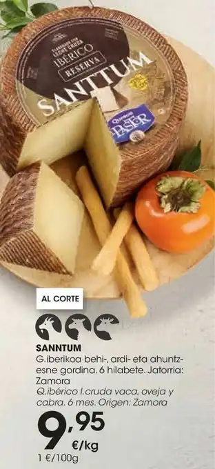 Eroski Sanntum queso ibérico leche cruda vaca, oveja y cabra oferta