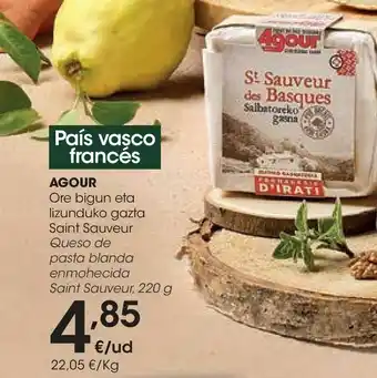 Eroski Agour queso de pasta blanda enmohecida saint sauveur, 220 g oferta