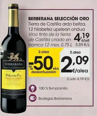 Eroski Berberana selección oro vino tinto de la tierra de castilla, 0,75 l oferta